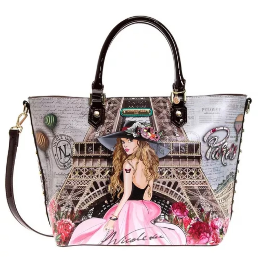 Nicole Lee Vivian Dreams Paris Shopper Tote Handbag.  NWT